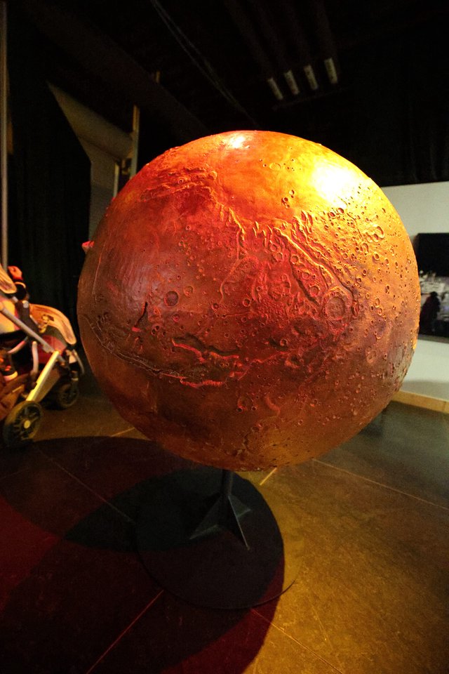 Illuminated Mars Model at Space Science Center