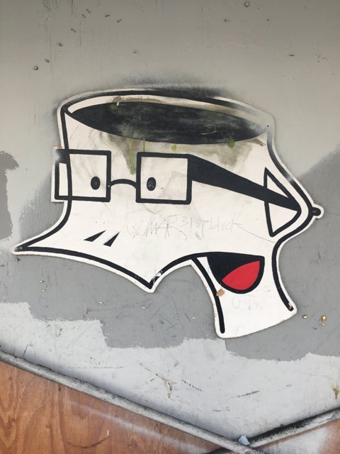 Quirky Cartoon Sticker on LA Building