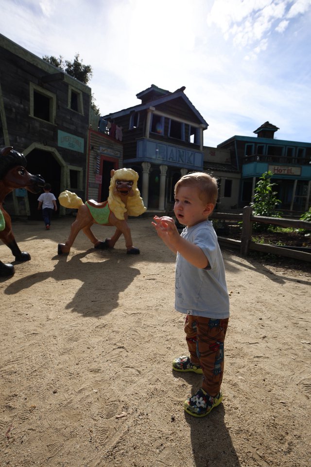 Toddler's Wonder at Western-Themed Fantasyland Attraction
