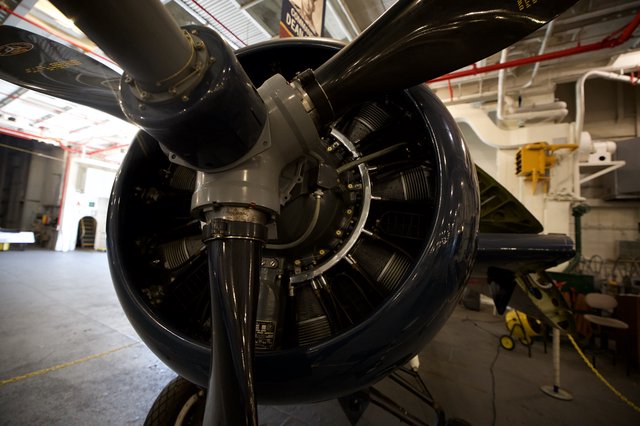 Radial Aircraft Engine Close-Up on USS Hornet