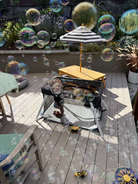 Bubble Play on a Sunny Summer Day