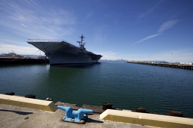 USS Hornet Aircraft Carrier Docked at Bay Harbor