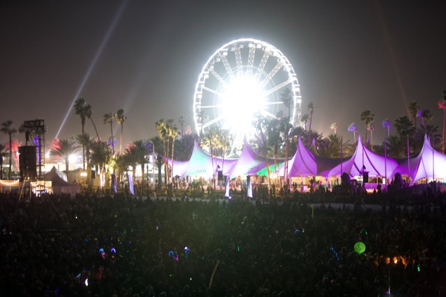 Coachella Crowd Gathers Under the Night Sky