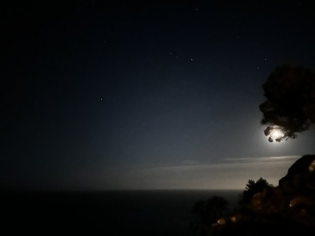 Full Moon Night Over the Ocean