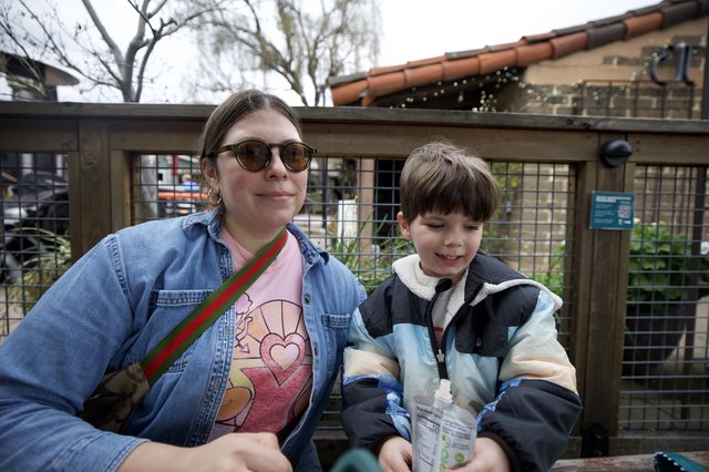 Mother and Son at Outdoor Zoo Venue