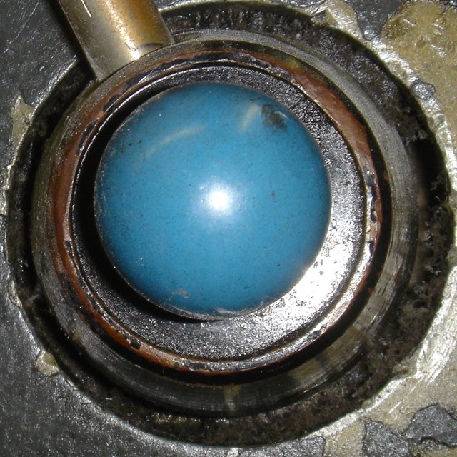 Blue Ball on Metal Object