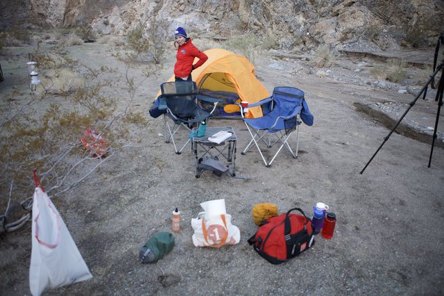 Desert Campsite Setup in Death Valley Canyon