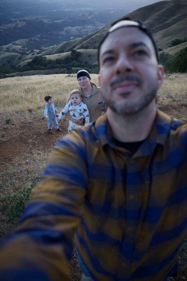 Family Selfie at Dusk on Mount Diablo