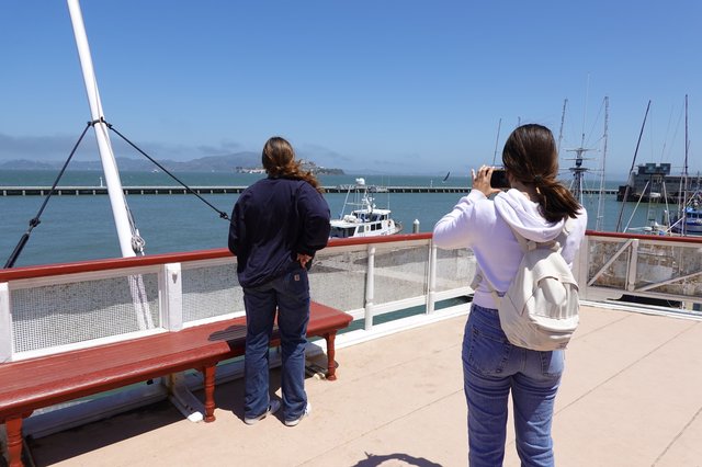 Ferry Passengers Viewing San Francisco Bay Waters