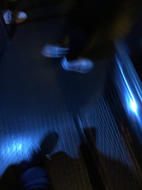 Blue Escalator Lights