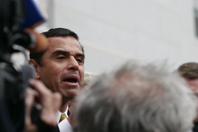 Antonio Villaraigosa Addresses Reporters During 2006 Walkout Protest