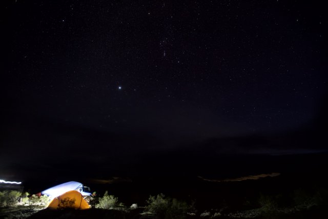 Stargazing from the Safety of a Mountain Tent