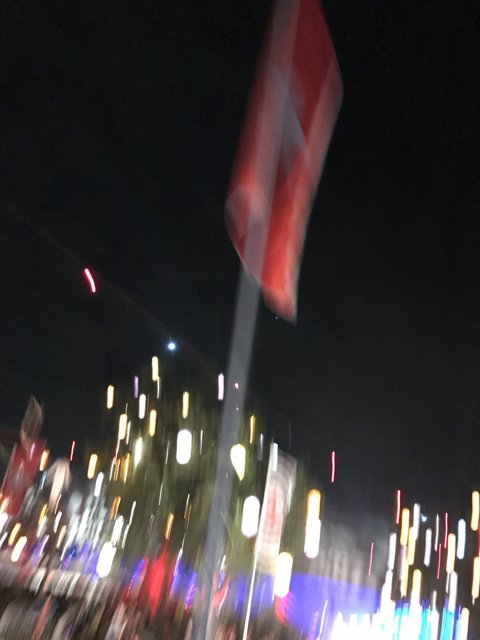 Shimmering Flag in the Night Sky