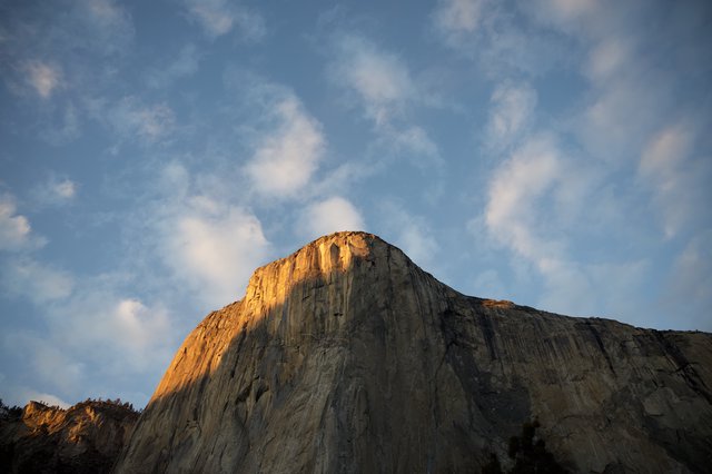 Golden Hour Light on El Capitan's Granite Face