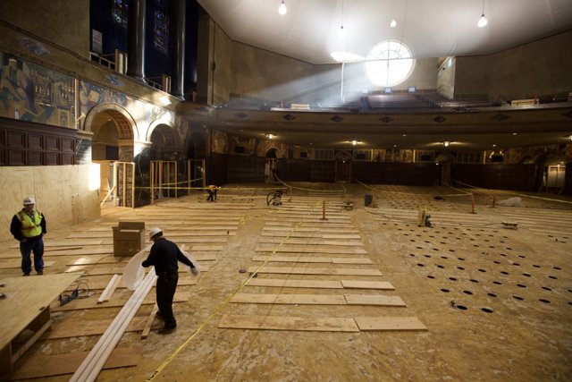 Working on the Church Floor