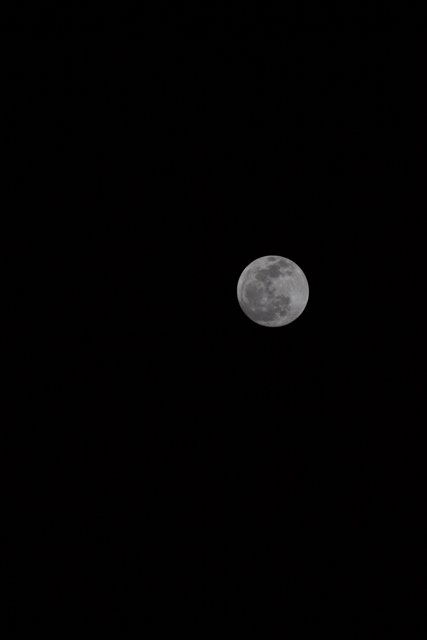 Illuminated Moon in the Night Sky