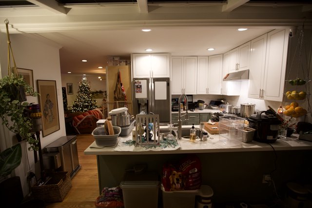 Cozy Christmas Kitchen with Holiday Decorations and Cooking