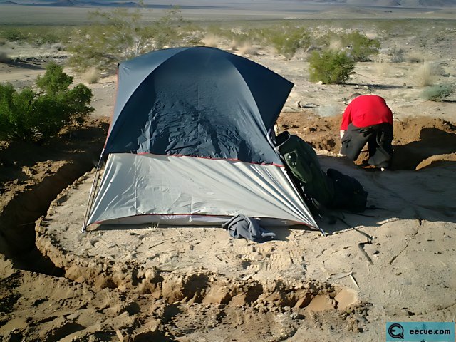 Setting Up Camp in the Desert
