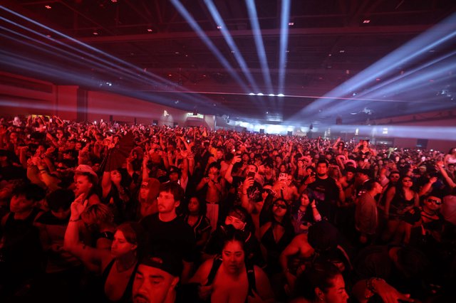 Massive Crowd Electrified by Red Lights at Wobbleland