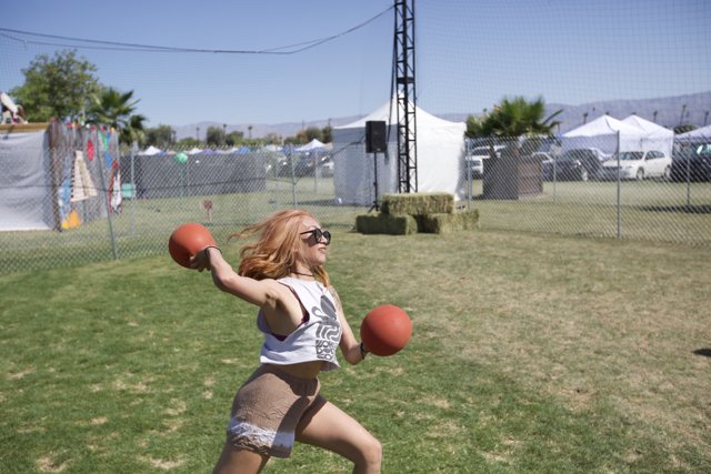 Ball Throwing Fun on Coachella Grounds