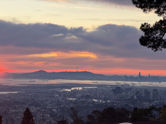 Sunset Over San Francisco Bay from Oakland Hills