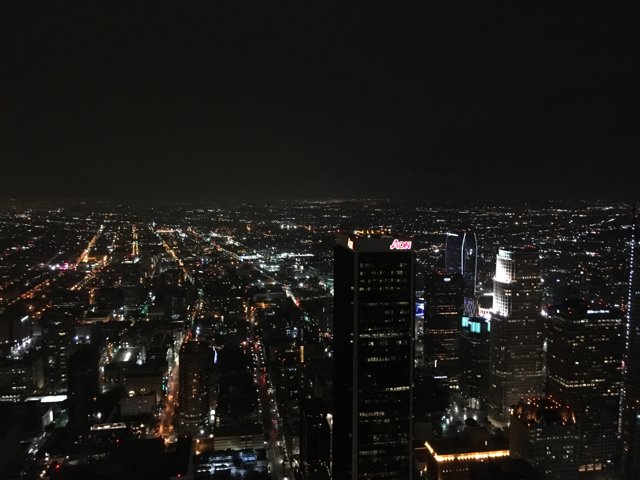 Nighttime Cityscape from Top of Los Angeles Tower