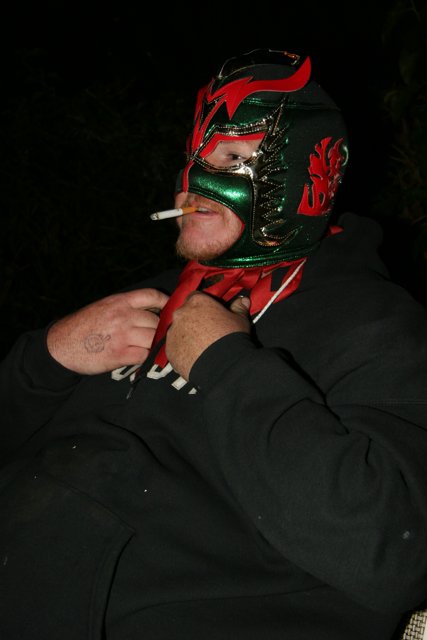 Masked Man Smoking