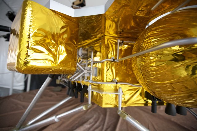 Close Up of Gold Antenna on JPL Mars Lander
