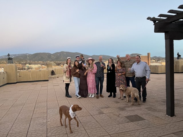 Rooftop Gathering with Furry Friends