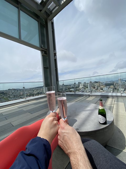 Champagne Toast Overlooking San Francisco