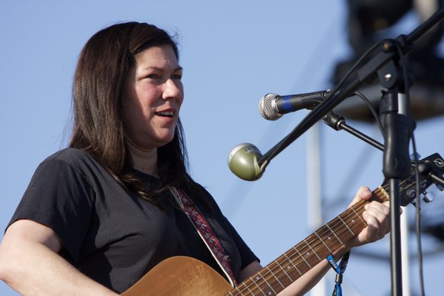Kim Deal performing at Coachella with Acoustic Guitar