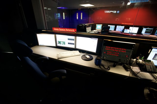11-Monitor Desk in JPL Mission Control Room