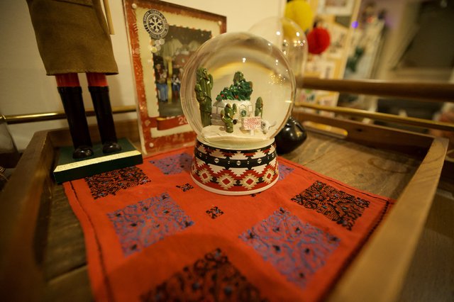 Southwest-Themed Christmas Snow Globe with Desert Scene