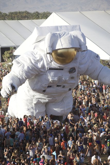 Inflatable Space Suit Takes Over Coachella Crowd