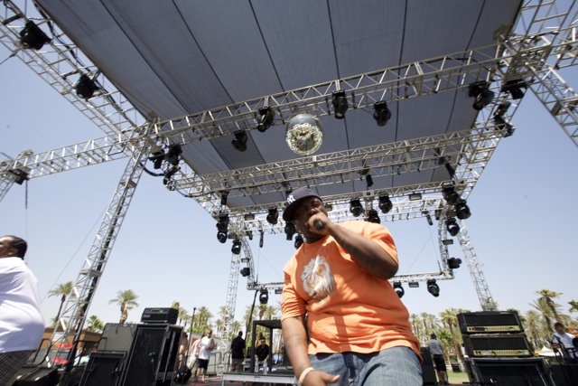 The Spotlight Shines on a Musician at Coachella