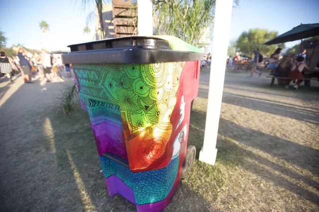Colorful Trash Can at Coachella
