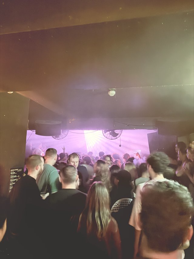 Underground Club Night with Purple Stage Lighting