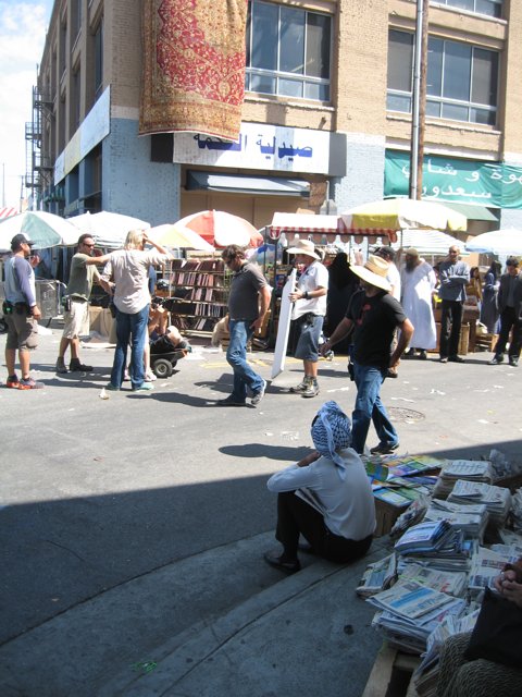 Busy Downtown Street Scene