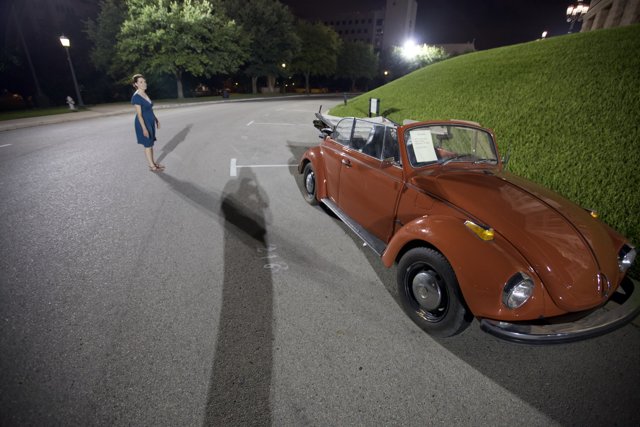 Classic VW Beetle in the Night Sky