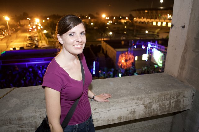 Young Woman Smiling at EDC Festival Overlook
