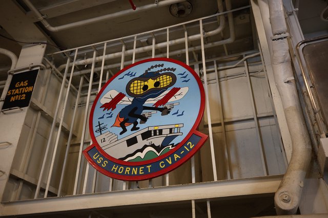 USS Hornet CVA-12 Squadron Emblem Display