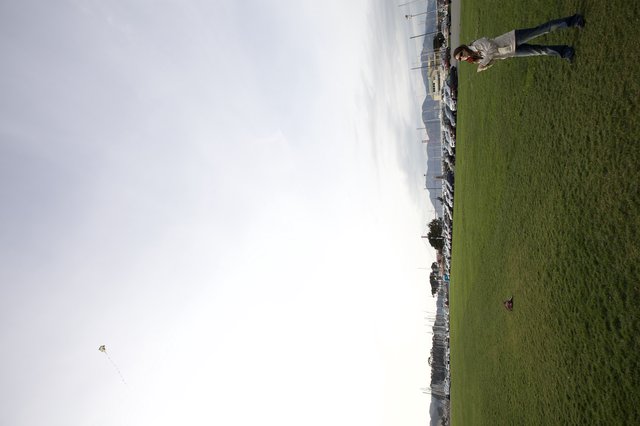 Woman Flying Kite at San Francisco Marina Green