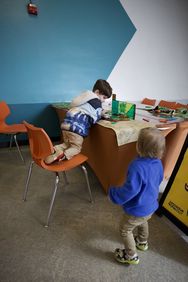 Children Creating Art at Educational Activity Table