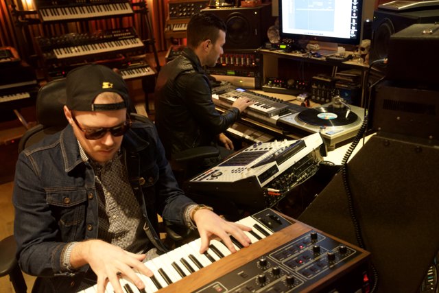 Electronic Music Duo in the Studio