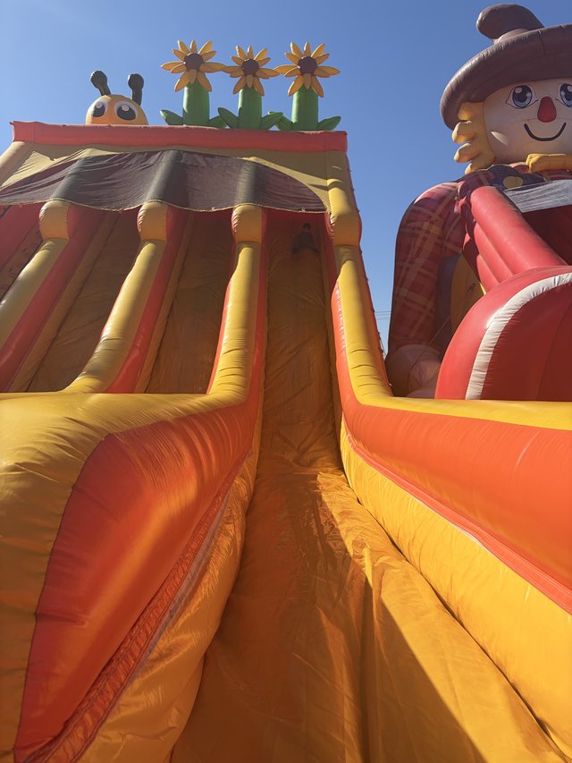 Towering Inflatable Slide at Outdoor Event