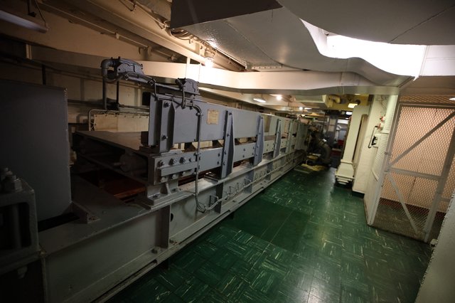 USS Hornet Berthing Compartment with Machine Gun Mount