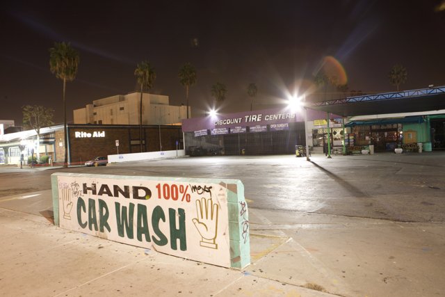 Hand Wash Sign on City Corner