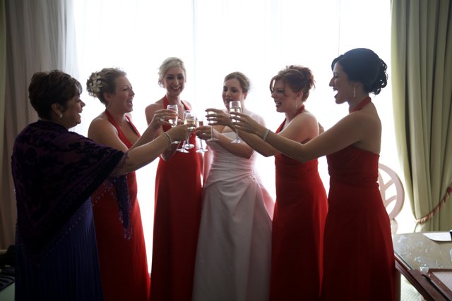 Red Dress Bridesmaids' Toast