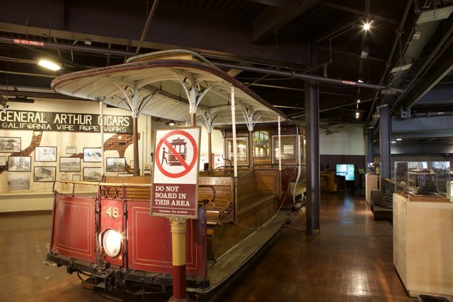 Red Trolley Car in Museum