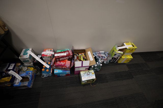 Festival Snack Stash Lined Up With Do Not Touch Signs